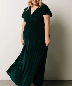 BB Custom Dresses Sulzen Velvet Maxi Dress | Deep Topaz