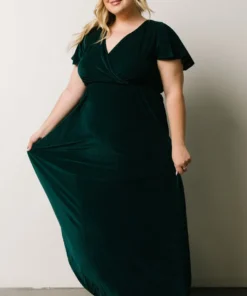 BB Custom Dresses Sulzen Velvet Maxi Dress | Deep Topaz