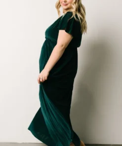 BB Custom Dresses Sulzen Velvet Maxi Dress | Deep Topaz