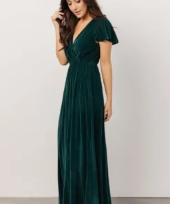 BB Custom Dresses Sulzen Velvet Maxi Dress | Deep Topaz