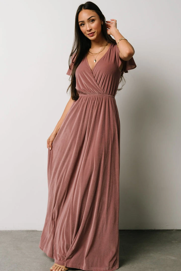 BB Custom Sulzen Velvet Maxi Dress | Rose 6 BB Custom Sulzen Velvet Maxi Dress | Rose