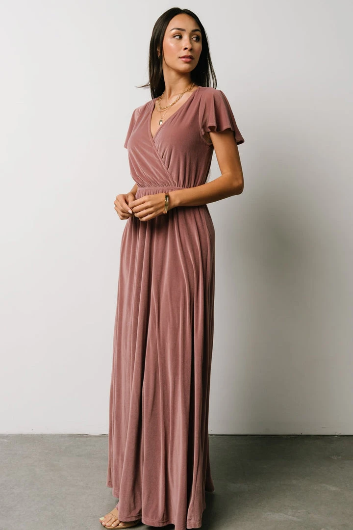 BB Custom Sulzen Velvet Maxi Dress | Rose 9 BB Custom Sulzen Velvet Maxi Dress | Rose