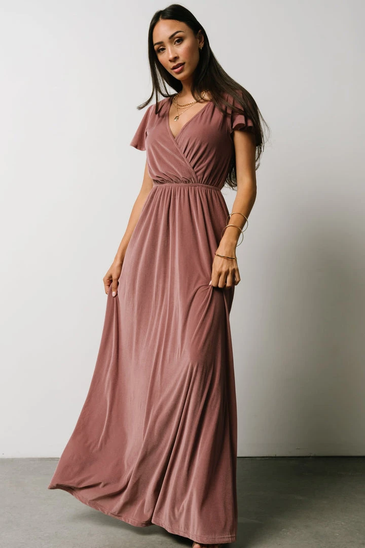 BB Custom Sulzen Velvet Maxi Dress | Rose 7 BB Custom Sulzen Velvet Maxi Dress | Rose