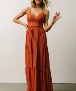 FT Summerlin Lace Top Maxi Dress | Rust