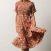 HAY Suzette Smocked Midi Dress | Coral Floral Dresses