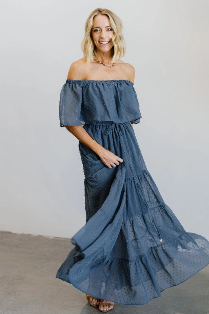 BB Custom Dresses Swiss Dot Maxi Dress | Blue 1 BB Custom Dresses Swiss Dot Maxi Dress | Blue