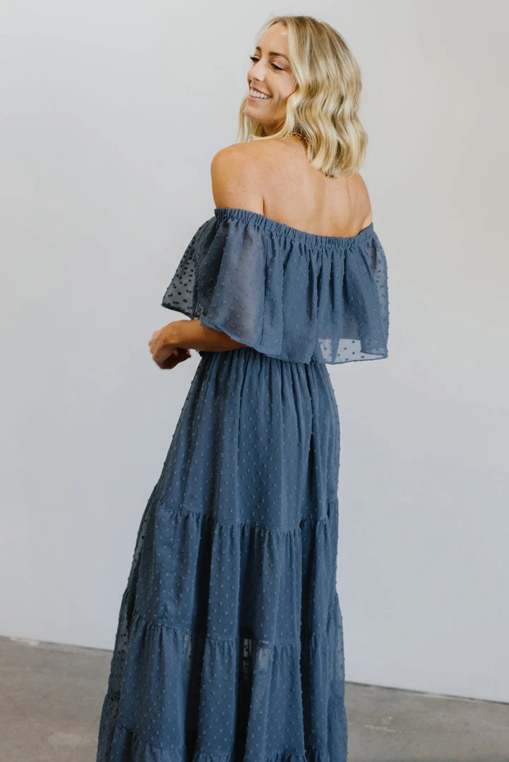 BB Custom Dresses Swiss Dot Maxi Dress | Blue 6 BB Custom Dresses Swiss Dot Maxi Dress | Blue