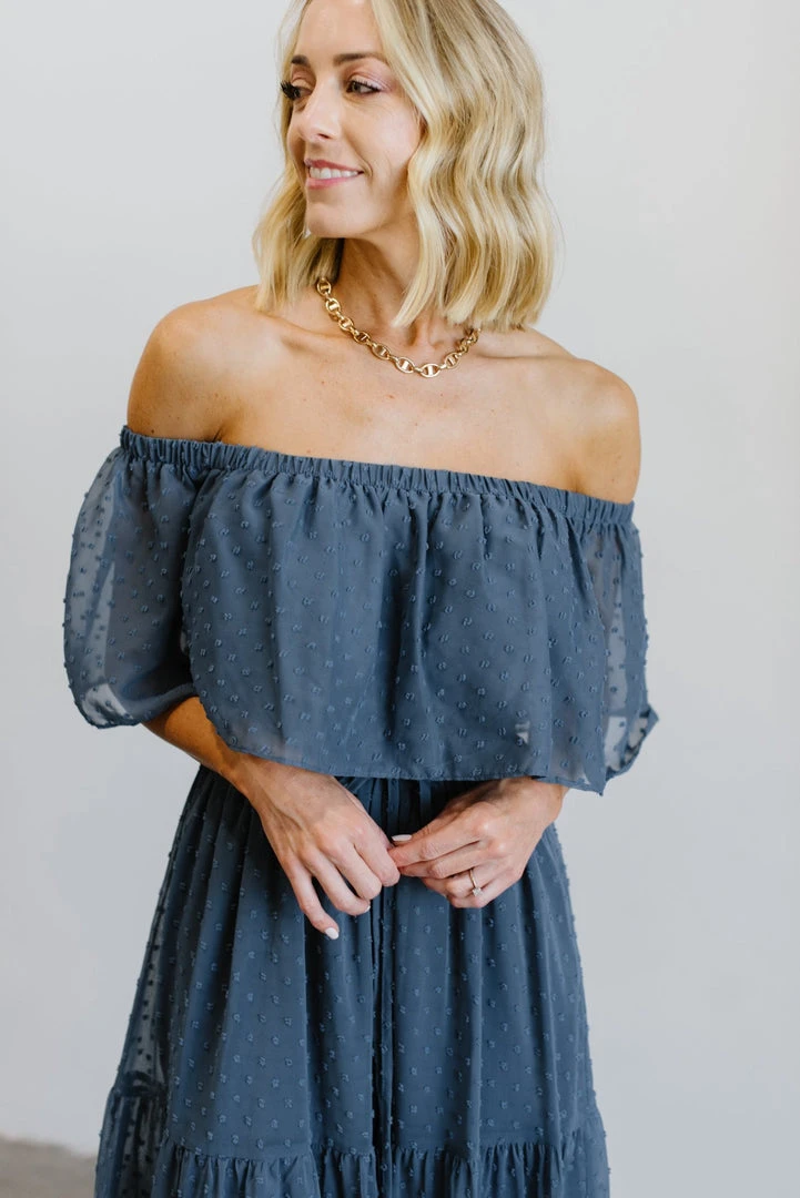 BB Custom Dresses Swiss Dot Maxi Dress | Blue 3 BB Custom Dresses Swiss Dot Maxi Dress | Blue