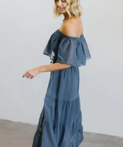 BB Custom Dresses Swiss Dot Maxi Dress | Blue 9 BB Custom Dresses Swiss Dot Maxi Dress | Blue