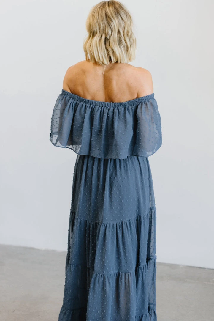 BB Custom Dresses Swiss Dot Maxi Dress | Blue 5 BB Custom Dresses Swiss Dot Maxi Dress | Blue