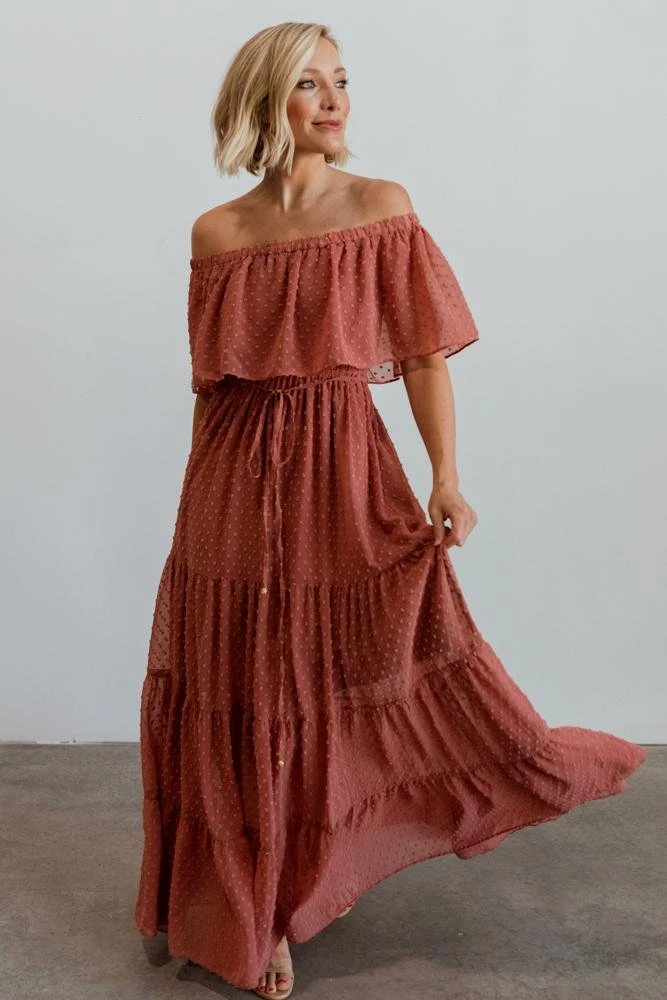 BB Custom Swiss Dot Maxi Dress | Dusty Mauve 12 BB Custom Swiss Dot Maxi Dress | Dusty Mauve