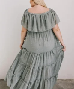 BB Custom Dresses Swiss Dot Maxi Dress | Sage 16 BB Custom Dresses Swiss Dot Maxi Dress | Sage