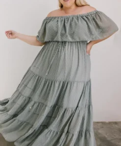 BB Custom Dresses Swiss Dot Maxi Dress | Sage 18 BB Custom Dresses Swiss Dot Maxi Dress | Sage