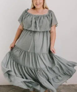 BB Custom Dresses Swiss Dot Maxi Dress | Sage 20 BB Custom Dresses Swiss Dot Maxi Dress | Sage