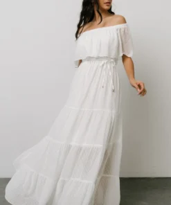 BB Custom Swiss Dot Maxi Dress | White