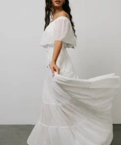 BB Custom Swiss Dot Maxi Dress | White