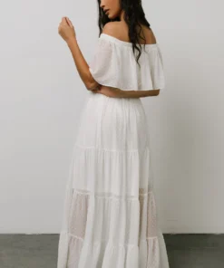 BB Custom Swiss Dot Maxi Dress | White