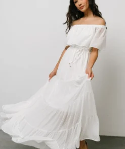 BB Custom Swiss Dot Maxi Dress | White