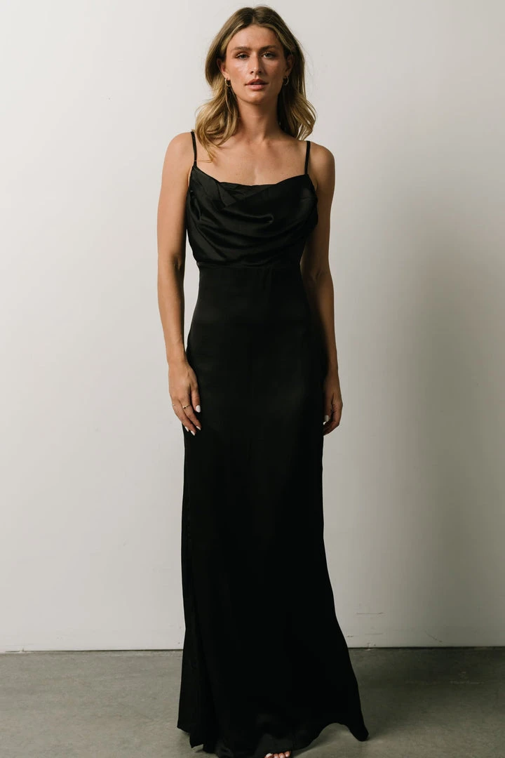 SL Sydney Satin Gown | Black Dresses 1 SL Sydney Satin Gown | Black Dresses