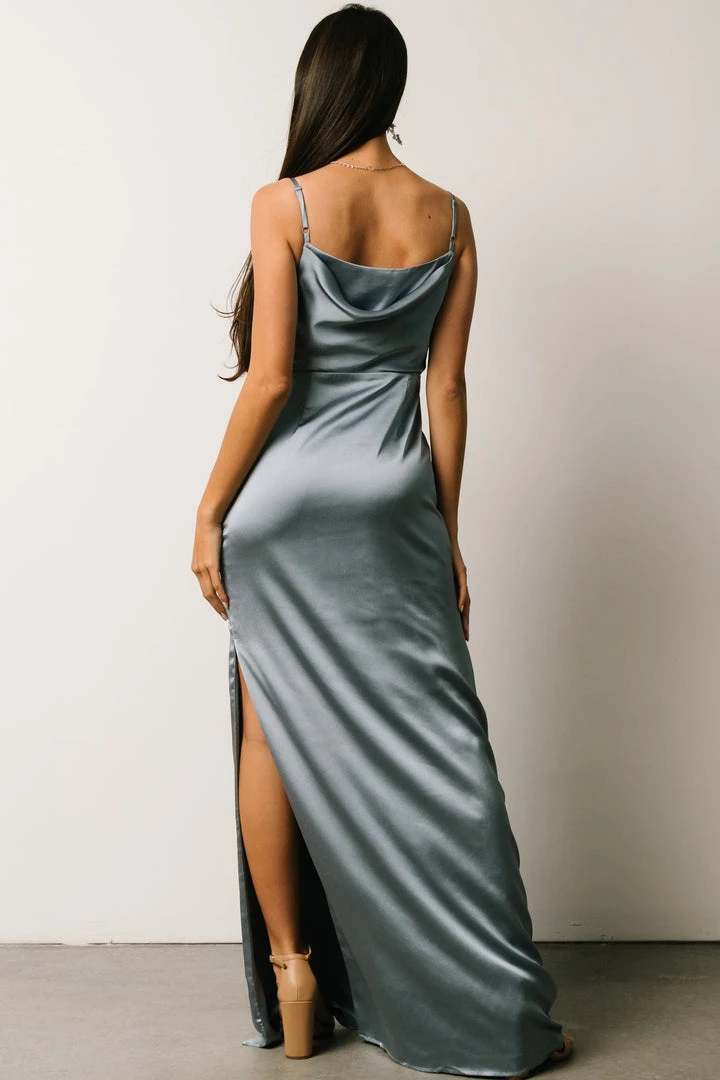 SL Sydney Satin Gown | Dusty Blue Dresses 5 SL Sydney Satin Gown | Dusty Blue Dresses
