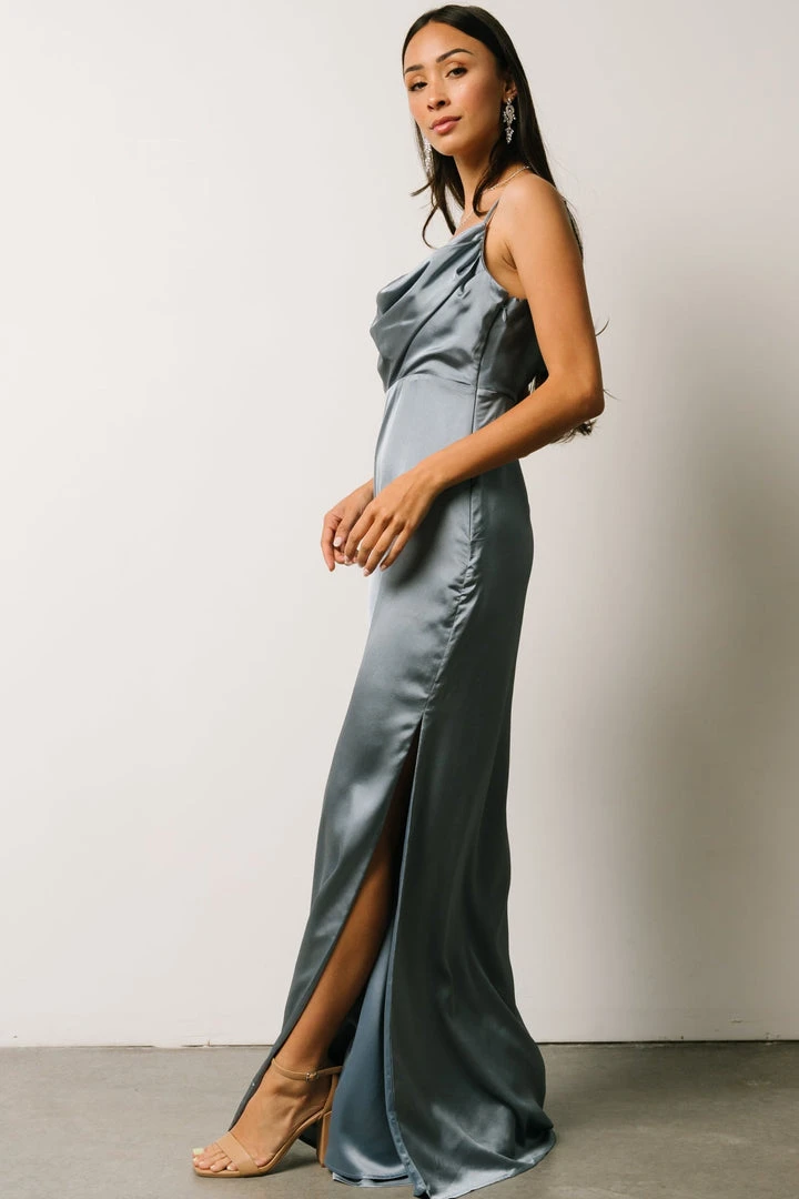 SL Sydney Satin Gown | Dusty Blue Dresses 3 SL Sydney Satin Gown | Dusty Blue Dresses