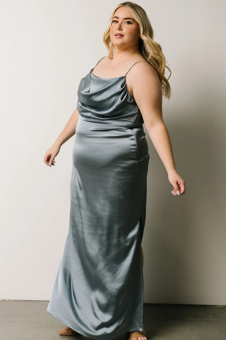 SL Sydney Satin Gown | Dusty Blue Dresses 2 SL Sydney Satin Gown | Dusty Blue Dresses