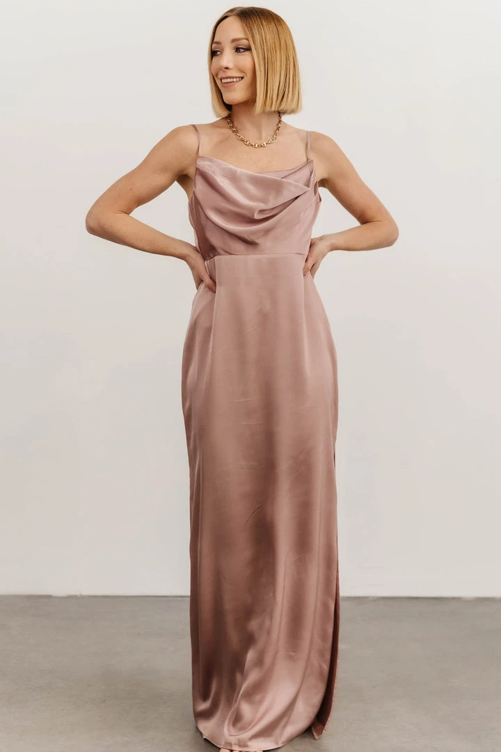 SL Sydney Satin Gown | Dusty Mauve 1 SL Sydney Satin Gown | Dusty Mauve