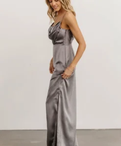 SL Sydney Satin Gown | Silver