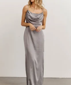 SL Sydney Satin Gown | Silver