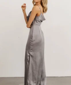 SL Sydney Satin Gown | Silver 11 SL Sydney Satin Gown | Silver