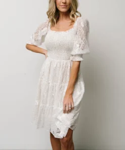 BB Custom Dresses Tate Smocked Lace Short Dress | Off White 20 BB Custom Dresses Tate Smocked Lace Short Dress | Off White