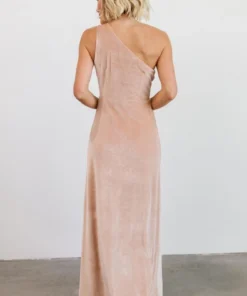 BB Custom Tatiana Velvet One Shoulder Maxi Dress | Champagne Dresses 16 BB Custom Tatiana Velvet One Shoulder Maxi Dress | Champagne Dresses