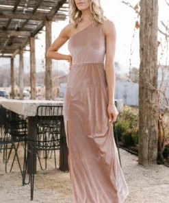 BB Custom Tatiana Velvet One Shoulder Maxi Dress | Champagne Dresses 13 BB Custom Tatiana Velvet One Shoulder Maxi Dress | Champagne Dresses
