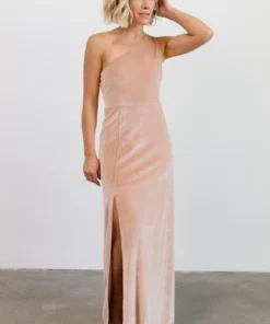BB Custom Tatiana Velvet One Shoulder Maxi Dress | Champagne Dresses 19 BB Custom Tatiana Velvet One Shoulder Maxi Dress | Champagne Dresses