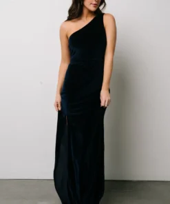 BB Custom Tatiana Velvet One Shoulder Maxi Dress | Navy Dresses 13 BB Custom Tatiana Velvet One Shoulder Maxi Dress | Navy Dresses