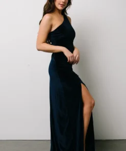 BB Custom Tatiana Velvet One Shoulder Maxi Dress | Navy Dresses 10 BB Custom Tatiana Velvet One Shoulder Maxi Dress | Navy Dresses