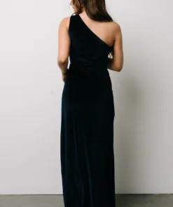 BB Custom Tatiana Velvet One Shoulder Maxi Dress | Navy Dresses 11 BB Custom Tatiana Velvet One Shoulder Maxi Dress | Navy Dresses