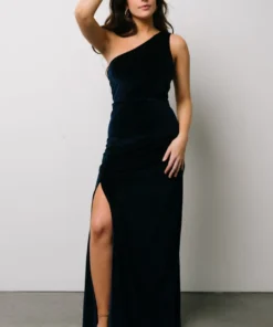 BB Custom Tatiana Velvet One Shoulder Maxi Dress | Navy Dresses 14 BB Custom Tatiana Velvet One Shoulder Maxi Dress | Navy Dresses