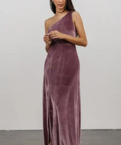 BB Custom Tatiana Velvet One Shoulder Maxi Dress | Orchid 20 BB Custom Tatiana Velvet One Shoulder Maxi Dress | Orchid