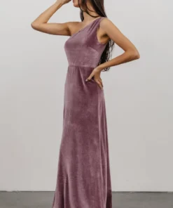 BB Custom Tatiana Velvet One Shoulder Maxi Dress | Orchid 13 BB Custom Tatiana Velvet One Shoulder Maxi Dress | Orchid