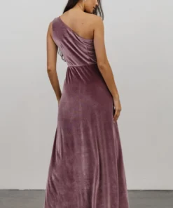 BB Custom Tatiana Velvet One Shoulder Maxi Dress | Orchid 16 BB Custom Tatiana Velvet One Shoulder Maxi Dress | Orchid