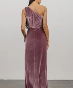 BB Custom Tatiana Velvet One Shoulder Maxi Dress | Orchid 15 BB Custom Tatiana Velvet One Shoulder Maxi Dress | Orchid