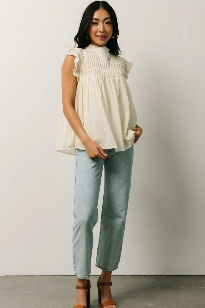 IL Tops Tayler Mock Neck Blouse | Cream 10 IL Tops Tayler Mock Neck Blouse | Cream