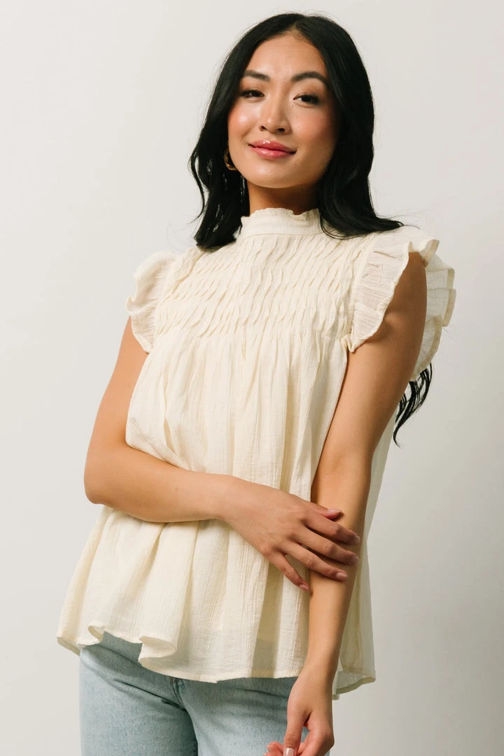 IL Tops Tayler Mock Neck Blouse | Cream 9 IL Tops Tayler Mock Neck Blouse | Cream