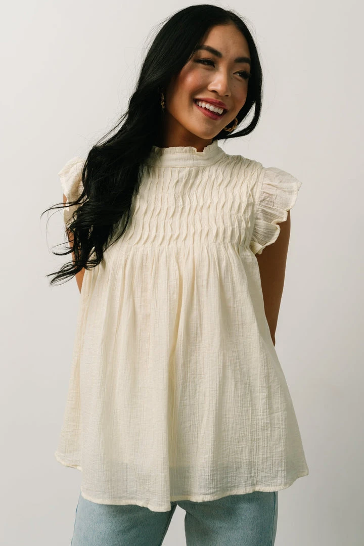 IL Tops Tayler Mock Neck Blouse | Cream 8 IL Tops Tayler Mock Neck Blouse | Cream