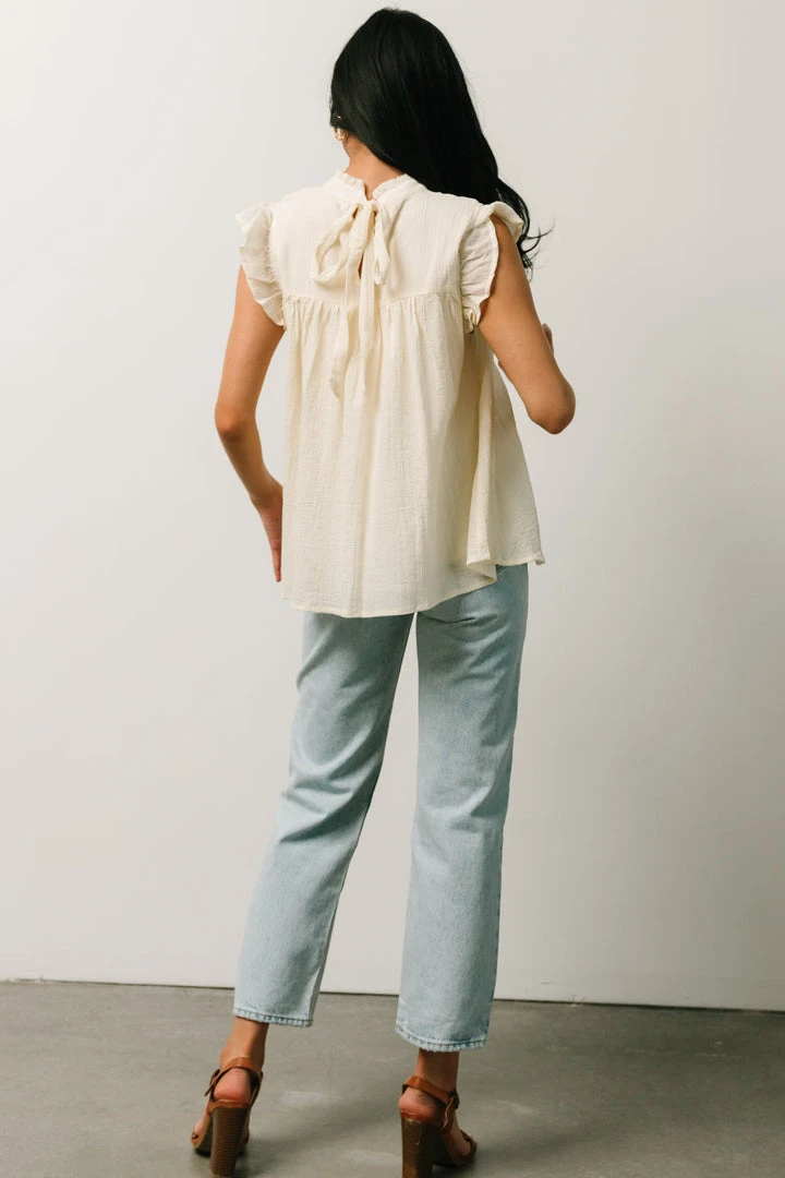 IL Tops Tayler Mock Neck Blouse | Cream 5 IL Tops Tayler Mock Neck Blouse | Cream