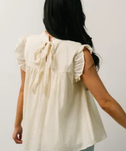 IL Tops Tayler Mock Neck Blouse | Cream 16 IL Tops Tayler Mock Neck Blouse | Cream