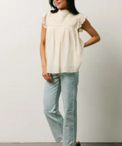 IL Tops Tayler Mock Neck Blouse | Cream 13 IL Tops Tayler Mock Neck Blouse | Cream
