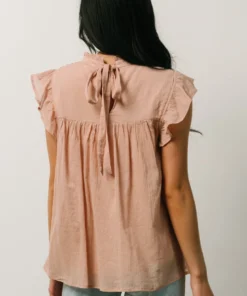IL Tayler Mock Neck Blouse | Peach