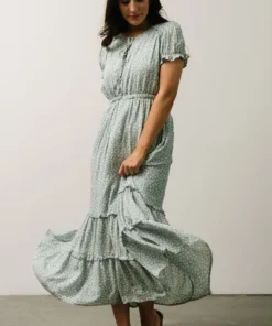 IL Tenneson Midi Dress | Dusty Blue Floral Dresses